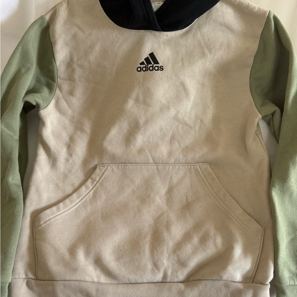 Adidas Cream/Black/Green Sweatshirt - Boys 14/16